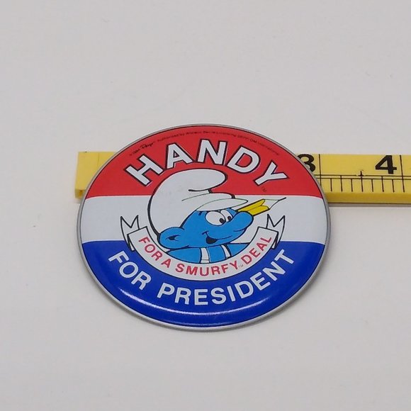 Smurf Campaign Buttons Smurfette Smurf & Handy Smurf 1984 Vintage - Picture 4 of 7